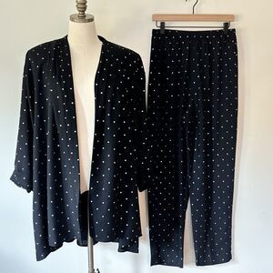 80s Sequel 2PC Set Evening Special Occasion Jacket Pant Black Gold Confetti 20W